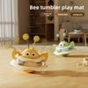 Little Bee Unbreakable Doll Rotating Play Plate, Little Cat Self-entertainment and Boredom, Cat Spinning Plate, Biting and Scratch-resistant Cat Toy