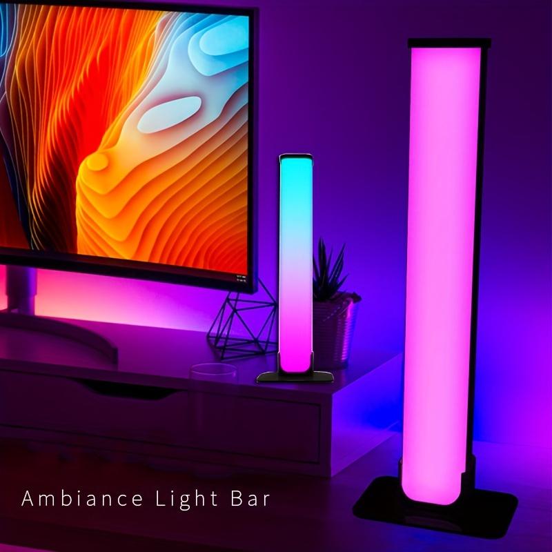 2 шт. интеллектуальных светодиодных световых полос, ночник RGB с пультом дистанционного управления и управлением через приложение, подсветка с синхронизацией музыки для игрового телевизора, украшение спальни, настольная лампа