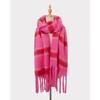 New Autumn and Winter Thickened Loop Yarn Braided Tassel Striped Imitation Cashmere Scarf