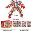 8-in-1 Firefighting Robot Toy Compatible with Lego: Small Particle Assembly for Kids, Educational and Transformable