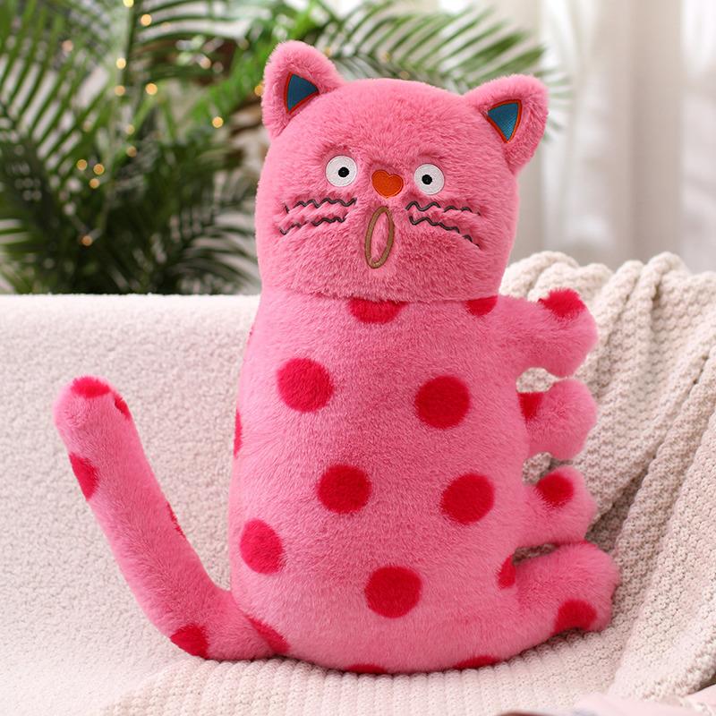 Polka Dot Cat Pillow Black Cat Doll Plush Toy Children's Rag Doll Cute Rag Doll Best Friend Holiday Gift