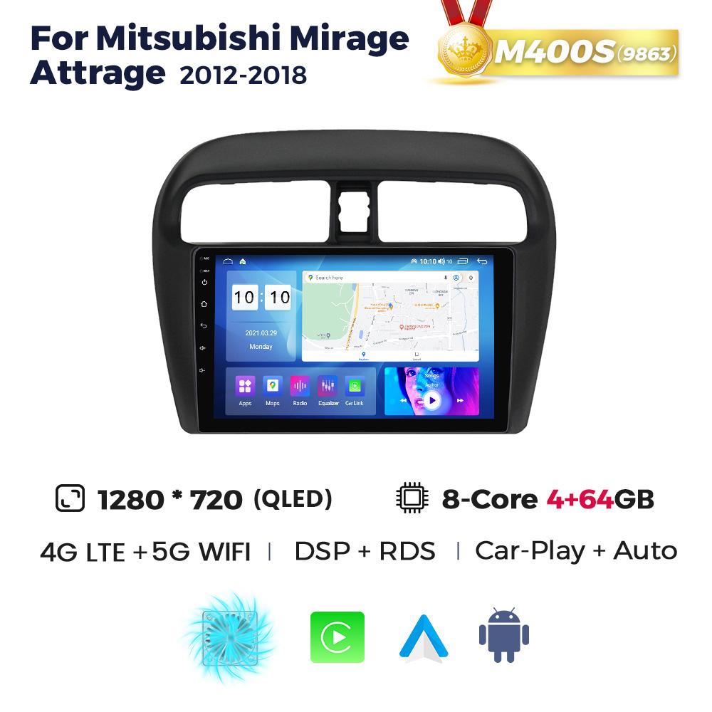 9'' Android автомобильный радиоприемник стерео для Mitsubishi Mirage Attrage 2012-2018 2019 Space Star 2014 мультимедийный видеоплеер 2Din головное устройство