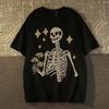 Футболка с принтом «Скелеты в медитации и в одиночестве», мужская повседневная, с коротким рукавом, уличная хип-хоп одежда, мужские футболки, топы