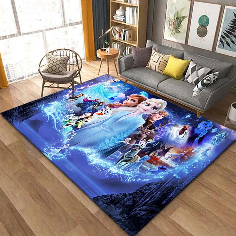 Frozen cartoon print decorative rug/doormat, suitable for entrances, balconies, kitchens, and bedrooms.