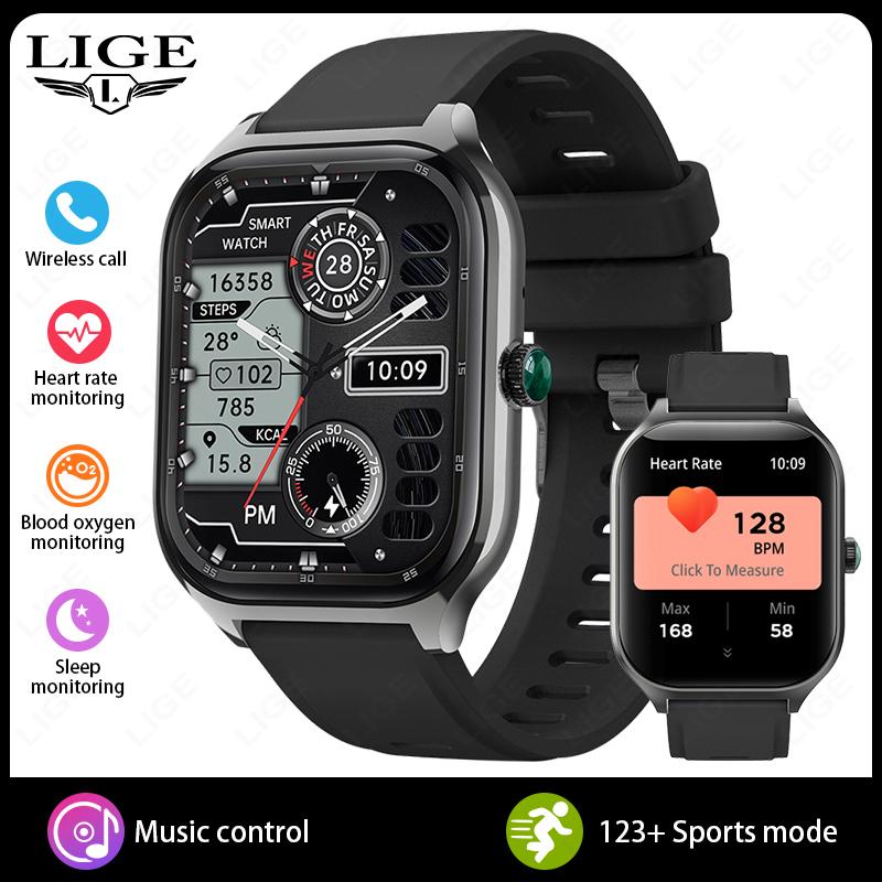 НОВЫЕ 2,01-дюймовый HD-дисплей Звонки Smart Watch Измерение кислорода в крови Пульс Отслеживание активности Умные часы для женщин мужчин
