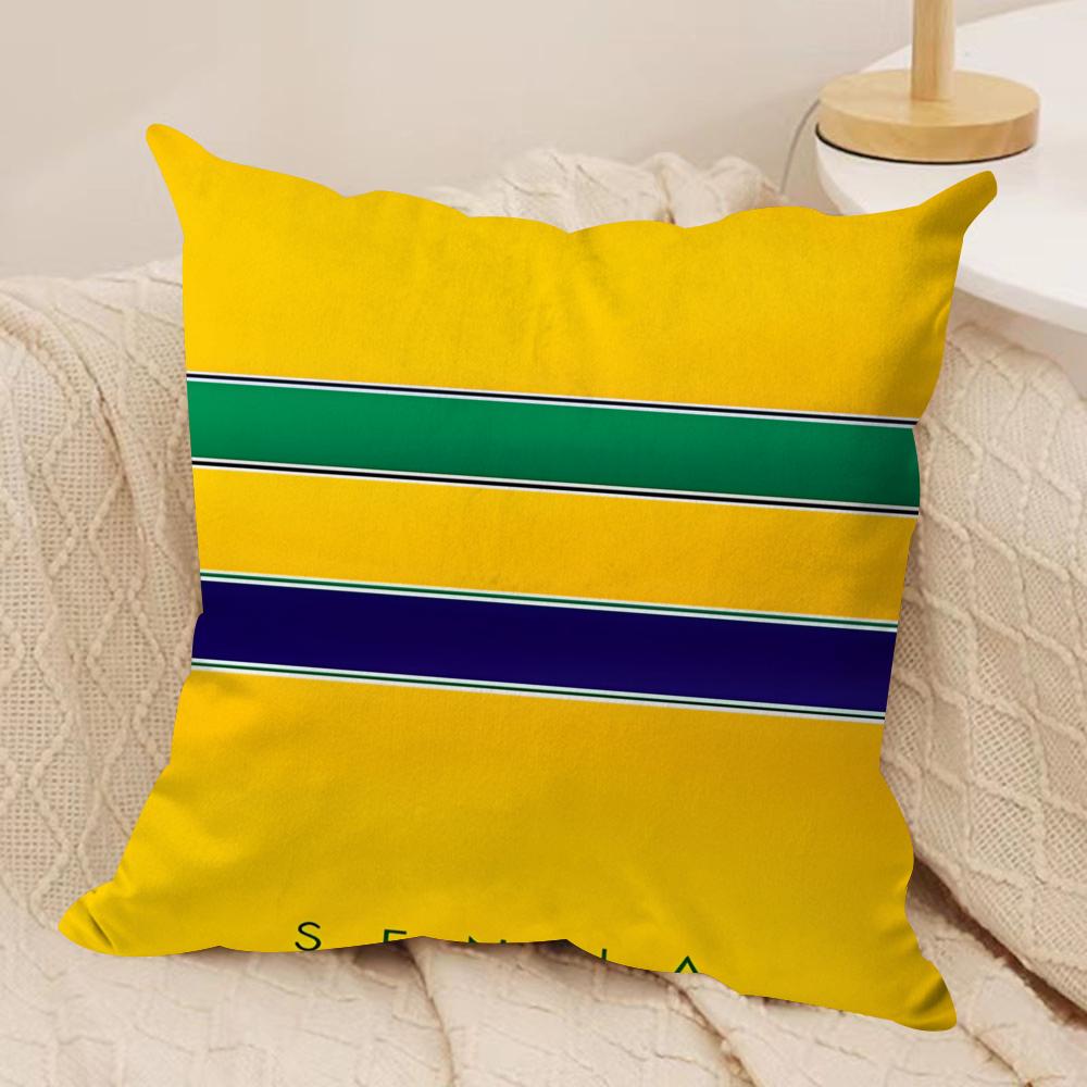 Aayrton Ssenna Hhelmet Cushion Cover Short plush Doublesided Print Square Throw Pillow Covers Sofa Home Cushion Decor