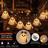 Spooky But Sweet Festival Props LED Ghost String Lights for Halloween Decorations, Cute Hanging Gauze Lamps Indoor Outdoor Decorations with Warm White