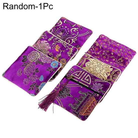 Great Super Soft Fabric Coin Bag Small Jewelry Embroidery Organizer Pouch for Office