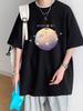 Mens Graphic Tee  Casual Street Style Tee with Bold Lettering Breathable Everyday Shirt for Summer Wear