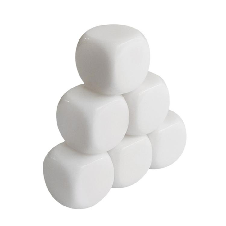 10Pcs 16mm Acrylic Dices with Smoothed Top Round Blank Six Sided Dices
