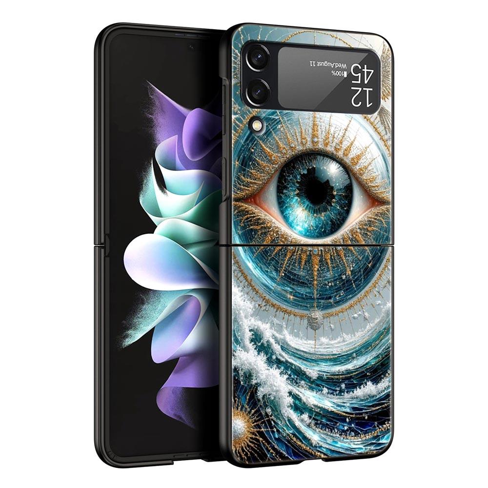 Модные ресницы Глаза Жесткий ПК Чехол для телефона Для Samsung Galaxy Z Flip 7 6 5 4 Черная Крышка Для Galaxy Z Flip 3 Складная Ракушка Capas