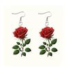 Fashion Acrylic 2D Flat Rose Earrings Romantic 2D Flat Earrings Rose Earrings Jewelry Flower Gi J8N7