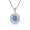 2026 Colored Treasure Ice Flower Cut Sugar Cube Necklace Super Flash High Carbon Diamond Electroplated Real Gold Pendant