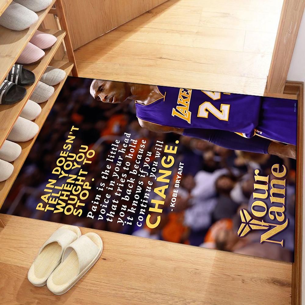 Kobe Customize Text Carpet Perfect For Decorate Room Game Room Entryway Dining Room Antislip Carpet Anime Office Decor
