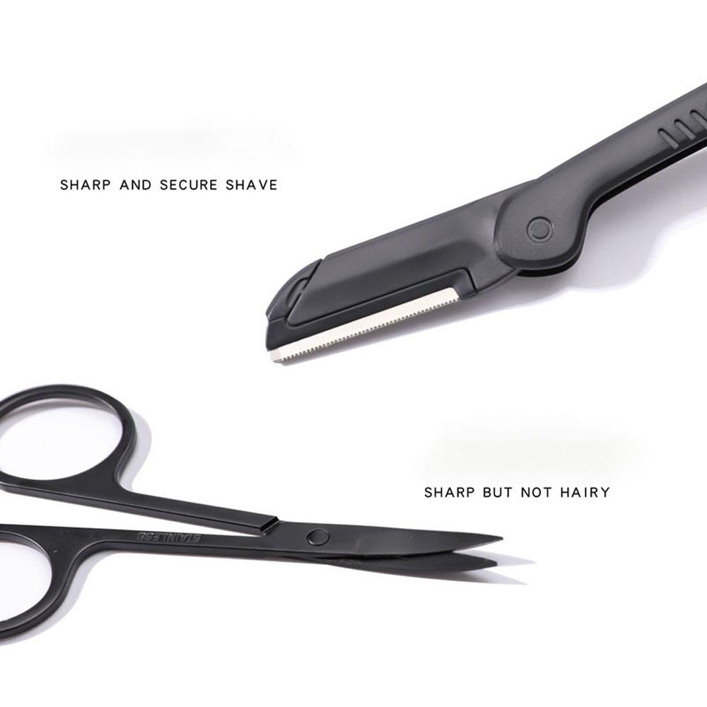 С расческой-щеткой для удаления волос, эпилятором для лица, инструментом для макияжа, бритвой, пинцетом для бровей, набором для триммера бровей