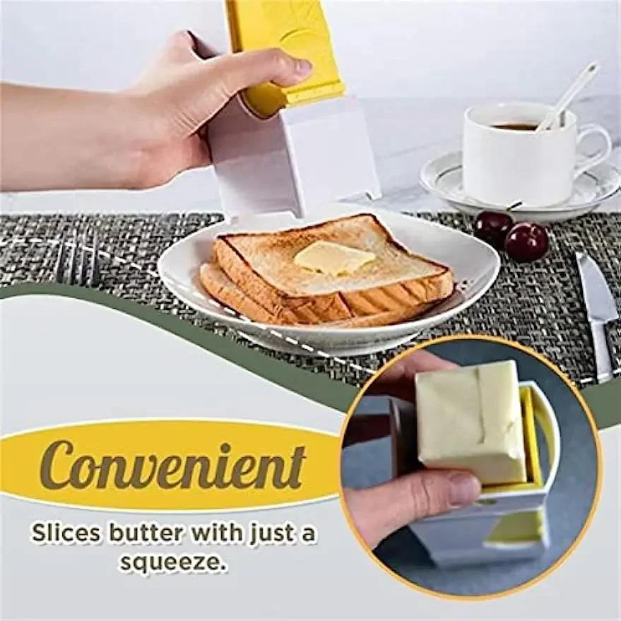 Portable Butter Cheese Cutter Squeeze Dispenser - Automatic Handheld Kitchen Tool with Stainless Steel Blade Food Grade Utensils
