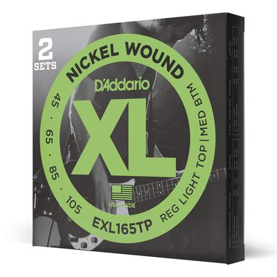 Басовые струны с длинной мензурой из никеля EXL165TP Pack D'Addario .045-.105 2 комплекта [ ]