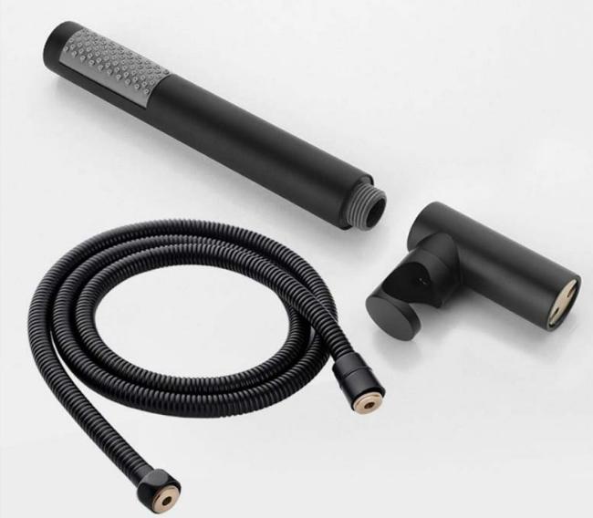 Brass Hand Held Shower Head With Extra Long Stainless Steel Hose and Bracket Holder