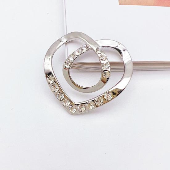 Пряжка для шарфа Многофункциональная геометрия Блестящие стразы Инкрустированные декоративные аксессуары для одежды Сердце любви