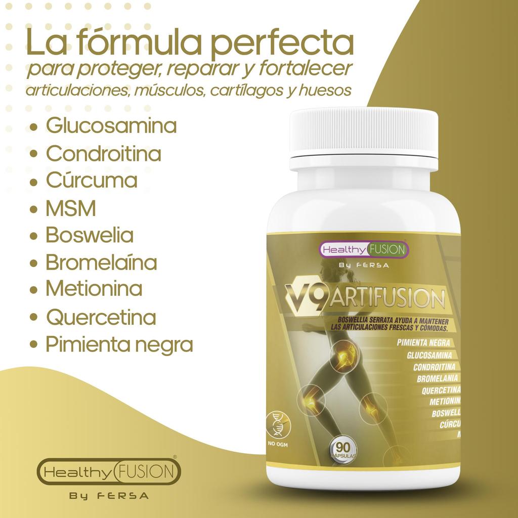 Healthy Fusion Мощное противовоспалительное и обезболивающее средство | Куркума, глюкозамин, хондроитин, МСМ | 90 капсул