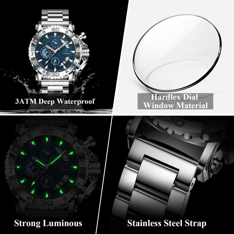 Часы Top Brand с кварцевым механизмом, водонепроницаемые, многофункциональные, со светящимися стрелками, модные, трендовые мужские часы