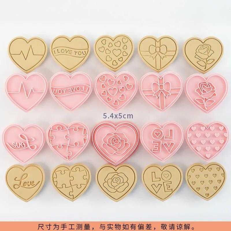 11 шт. Форма для печенья в форме сердца ко Дню святого Валентина, инструменты для резки печенья LOVE, формы для выпечки сахарных пирожных на вечеринку, кухонный инструмент для выпечки
