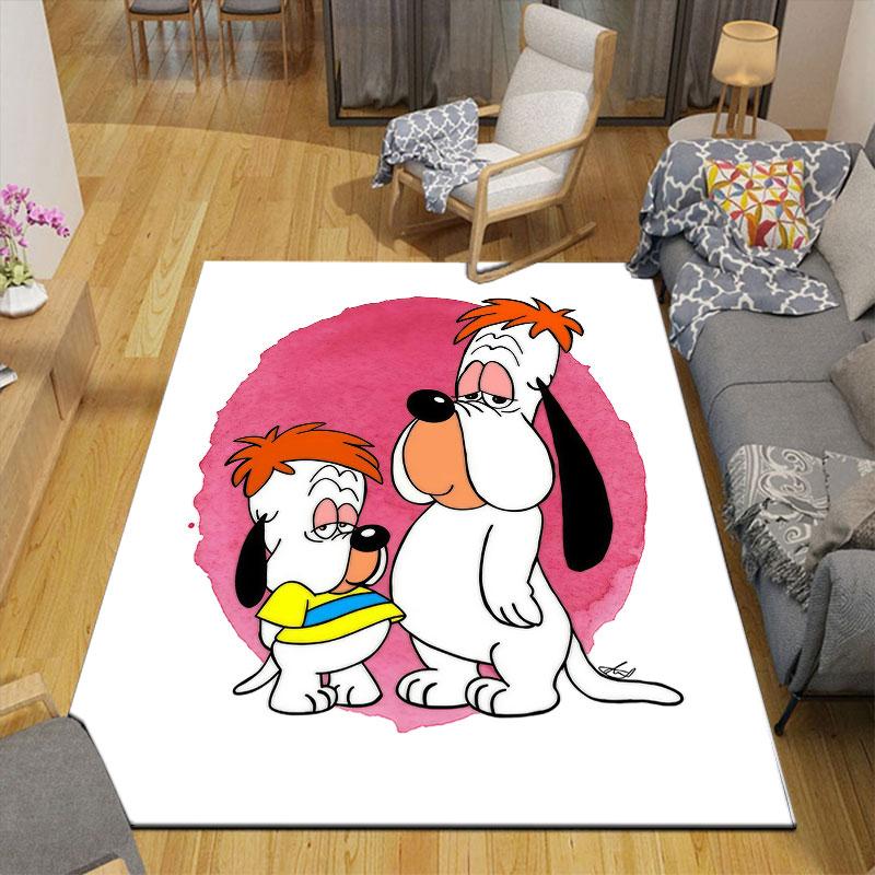 Droopy Flannel Printed Carpet, Home Sofa Decoration for Living Room & Bedroom, Non‑Slip Play Flannel Floor Mat for Game Room