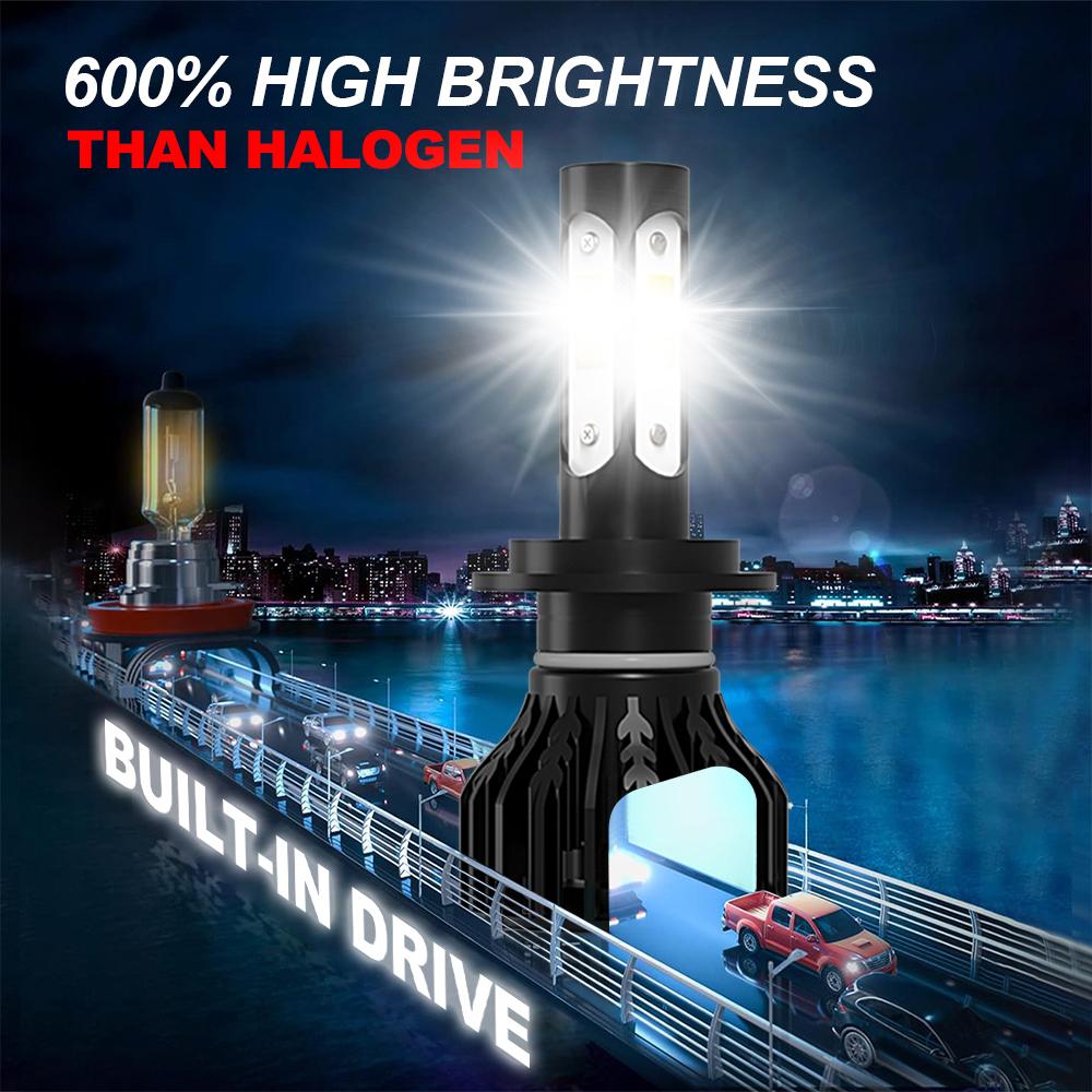 Roadsun 2 шт. Улучшенные яркие лампы H7 Фары 29000Лм 6000K Белый 4-сторонний яркий чип COB Plug-N-Play