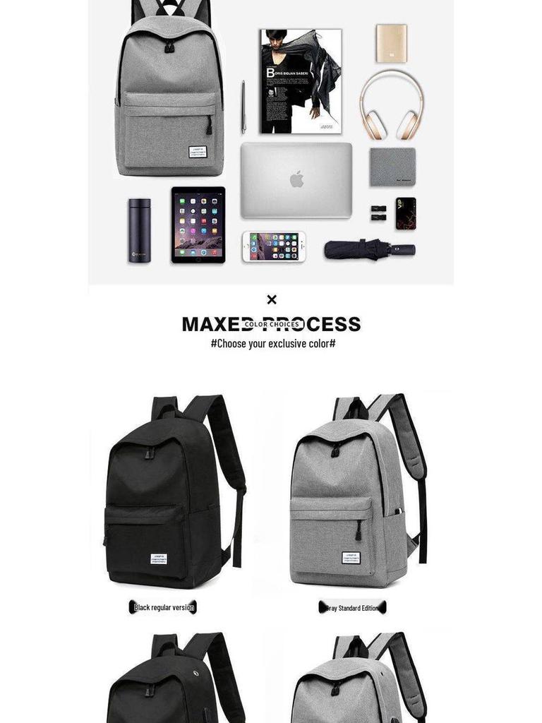 Large Capacity Casual Minimalist Oxford Backpack – Korean Style School and Travel Laptop Bag