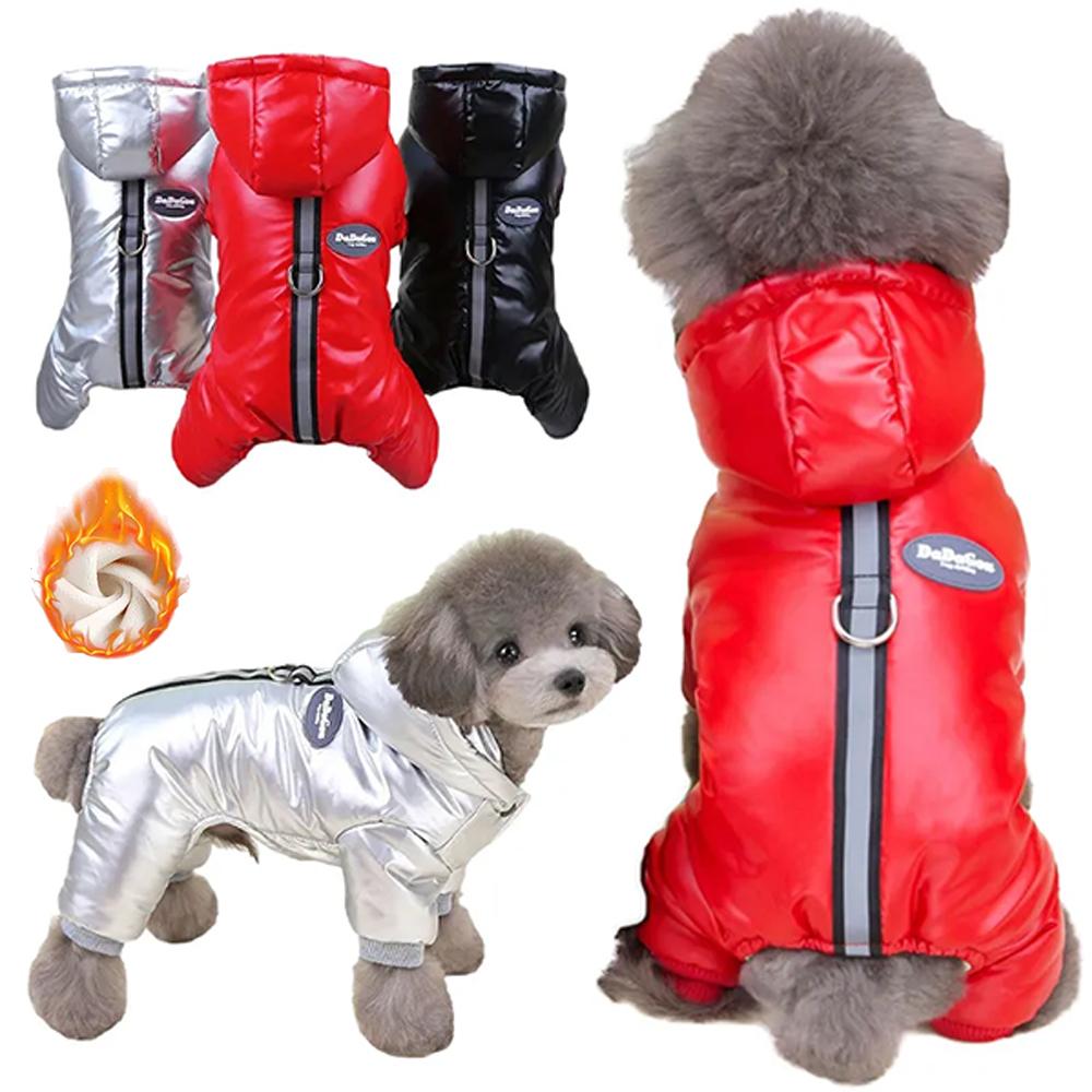 Reflective Dog Coat Waterproof Dog Jacket Winter Full Body Clothes Puppy Snowsuit Fleece Down Jackets for Dogs Cold Weather Pet Apparel Pet Supplies