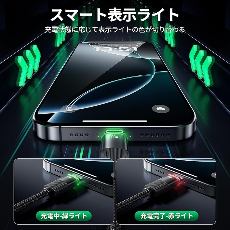 Кабель USB C toocki, спиральный кабель 100 Вт, удлиняющийся до 1,8 м, совместимый с PD/QC, совместимый с USB C и Android Auto, прочный черный кабель для зарядки телефона