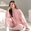 Pajamas Women'S Winter Coral Fleece Thickened Fleece Warm Women'S Autumn And Winter Flannel Winter Large Size Zipper Loungewear