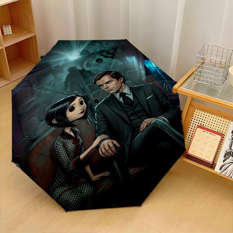 Coraline Other Mother Windproof Auto 8 Rib Folding Umbrella Portable Outdoor Parasol