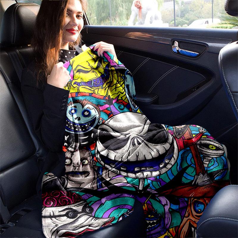 1pc. Halloween Themed Cartoon Character Blanket, Seasonal Home Decor Gift for Friends and Family, Cozy and Soft Throw Blanket for Couch, Bed
