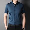 Летняя новая мужская рубашка с короткими рукавами, мужская рубашка для отдыха с лацканами без утюга