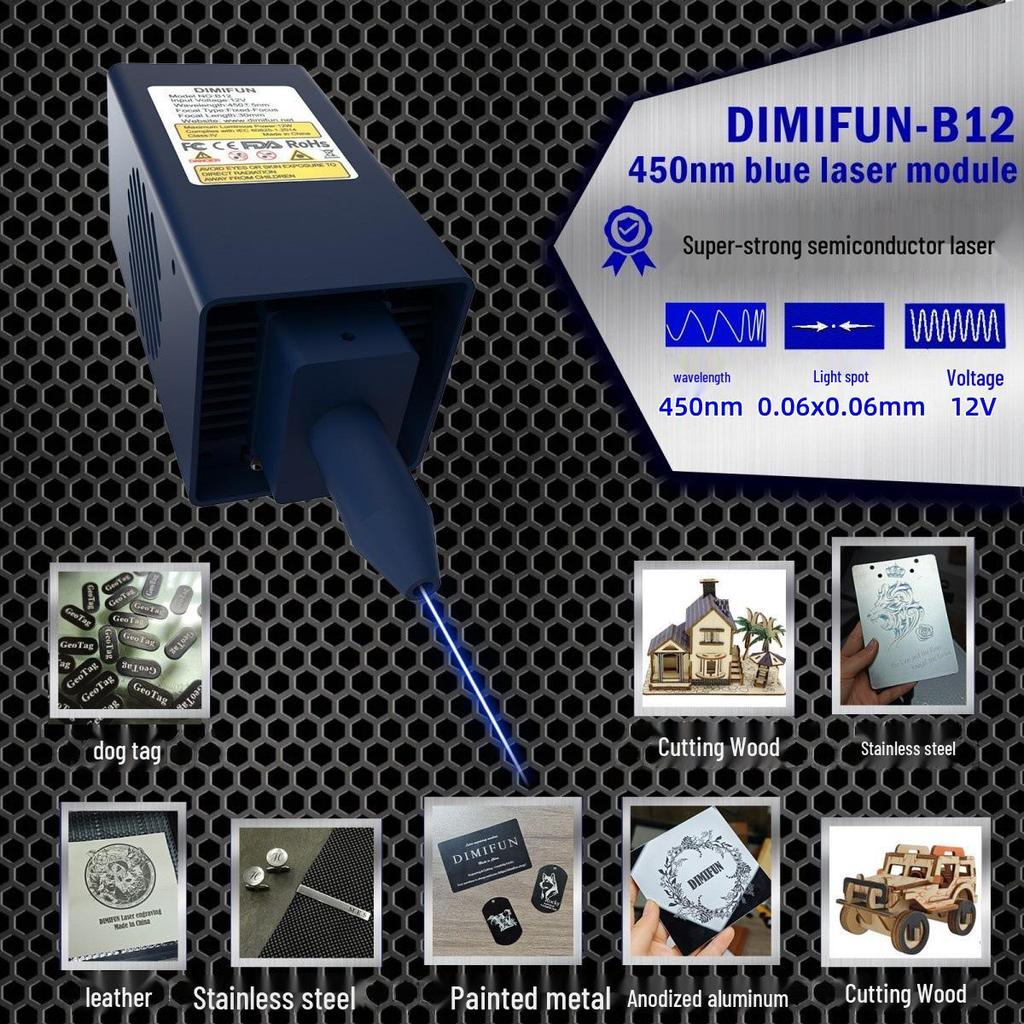 Высокомощный синий лазерный модуль 40 Вт 450 нм для резки и гравировки