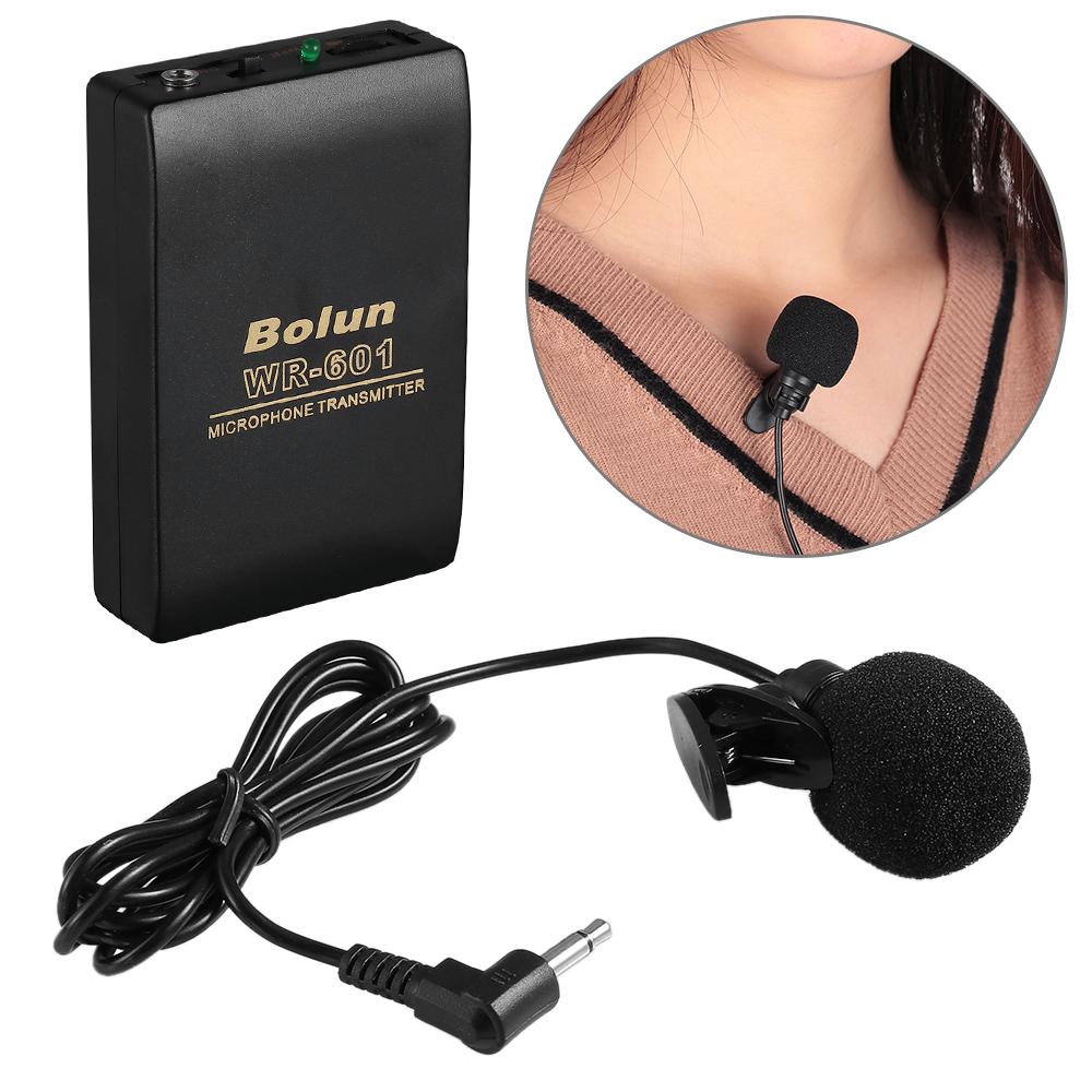 Portable Speech Speaker Clip Mic System Lavalier Lapel Wireless Microphone FM Transmitter Receiver