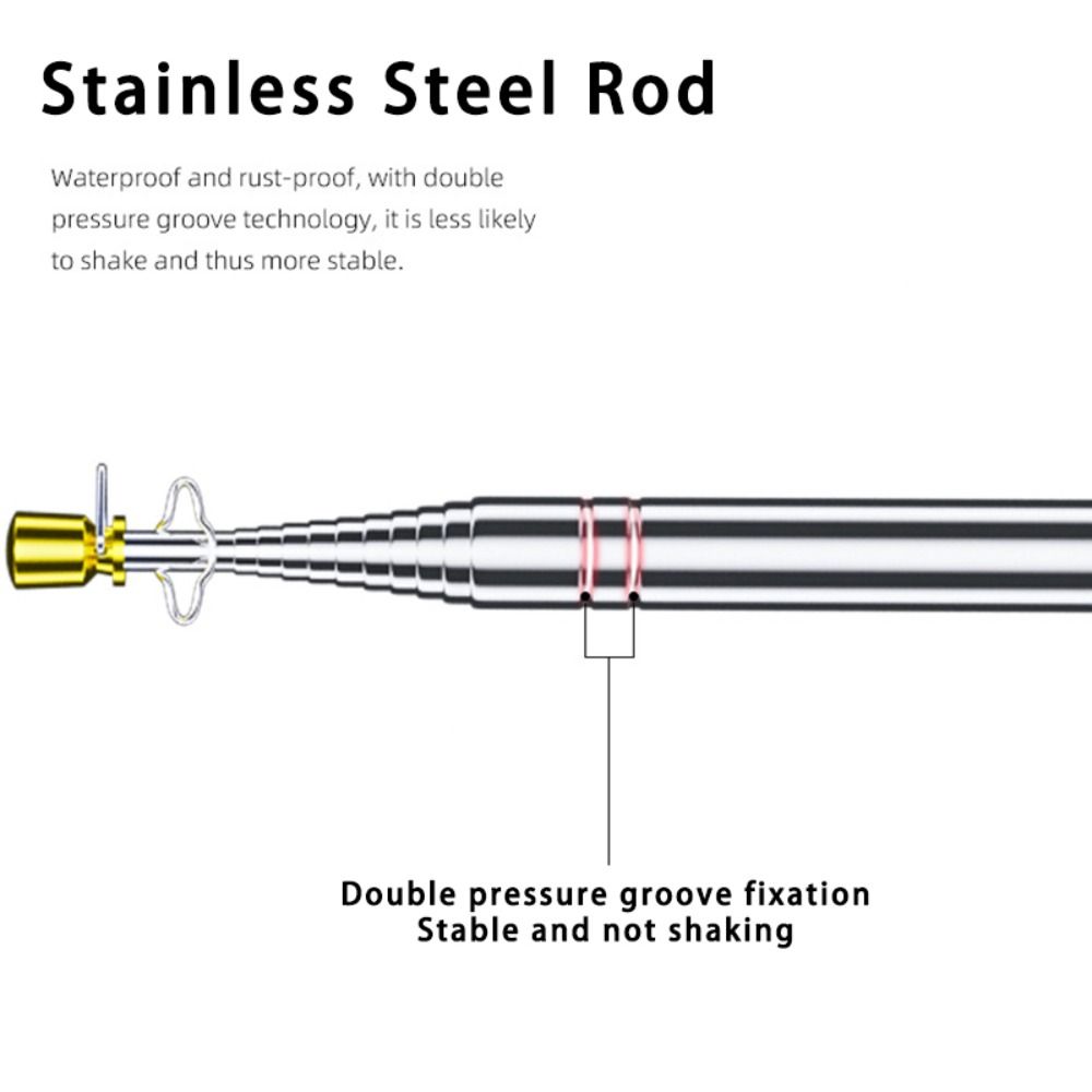 Stainless Steel Rod Flagpole Solid Wood Handle Teaching Stick Tour Guide Flag Pole  Teaching Tool