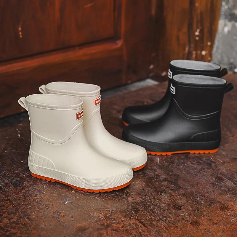 Rain Boots Women Slip-on High Quality Water Boots Waterproof Shoes Women's Rubber Rainboot Garden Galoshes Non-Slip Boots