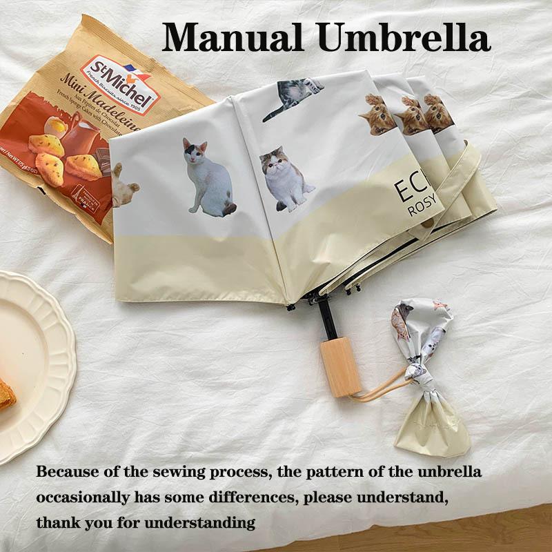 Premium Sunshade folding umbrellaWind and rain resistantSuper cute catAutomatic UmbrellaUV resistant adult umbrellaHome furnishings