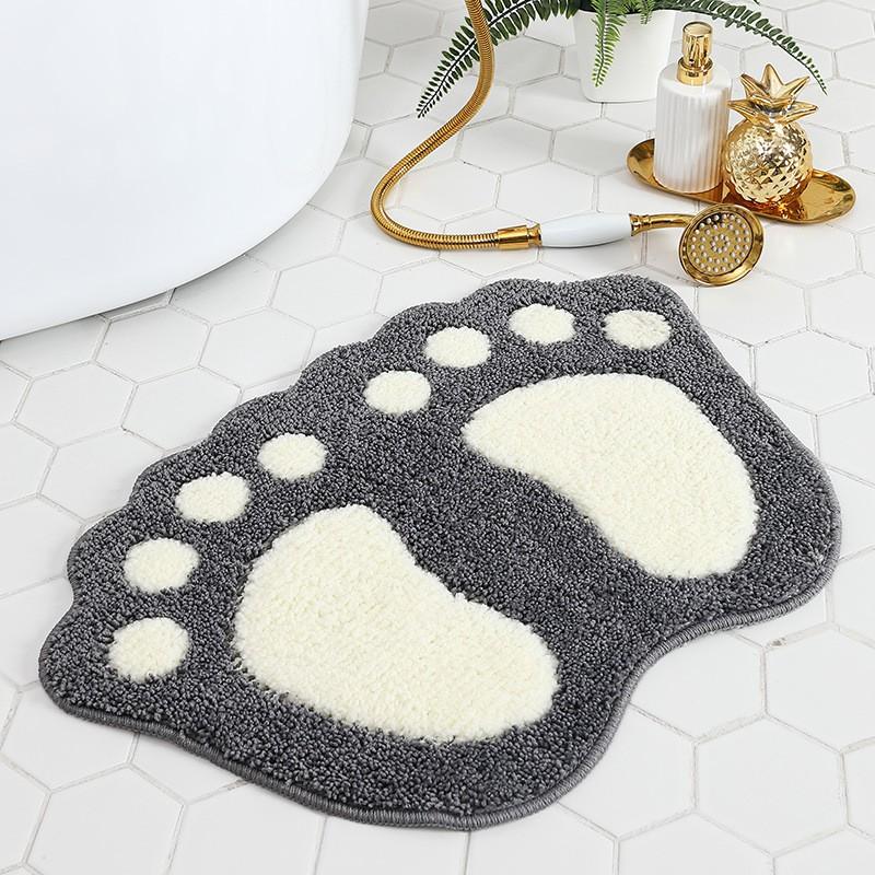 Non-Slip Bath Mat Bathroom Floor Absorbent Plush Rug With Animal Design Washable Home Foot Pad