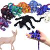 3D-печатная игрушка-кошка сфинкс Животные Игрушка Реалистичная бесшерстная фигурка Сочлененная кошка Игрушка-антистресс Настольные украшения Игрушка для снятия стресса