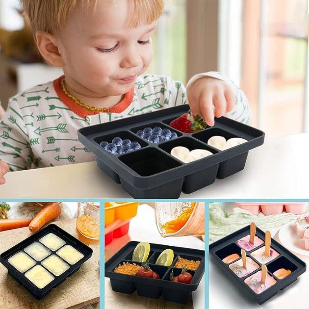 4/6/8 Grid Fashion Silica Gel Ice Cube Mold Large Square Ice Grid Quick Frozen Ice Maker