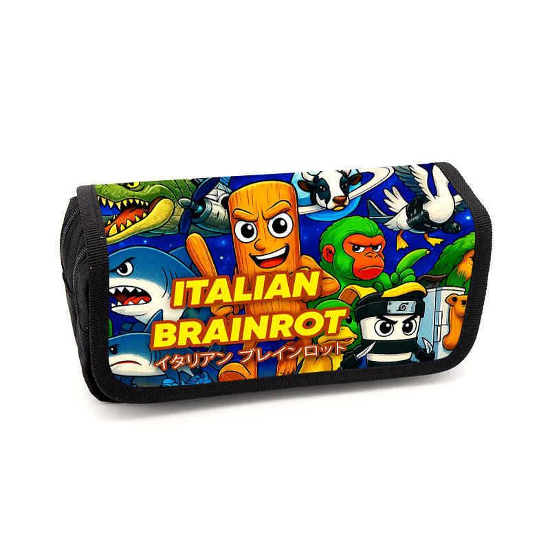 Tralalero Tralala Pencil Cases New Tungtung Sahur Brainrot Kids Stationery Bags Student Back To School Pen Pouch Children Gift