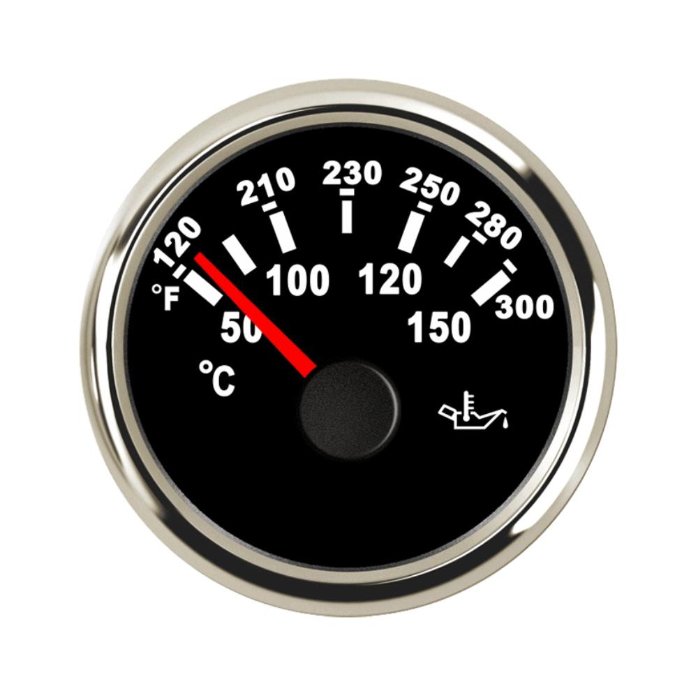 RHAXEL Oil Temperature Temp Gauge 50-150℃ with Red Backlight 52mm (2Inches) 12Volt 24Volt