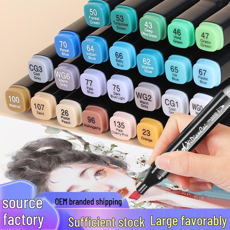 48-Color Dual Tip Alcohol-Based Marker Set for Kids, Quick-Drying Art Pens