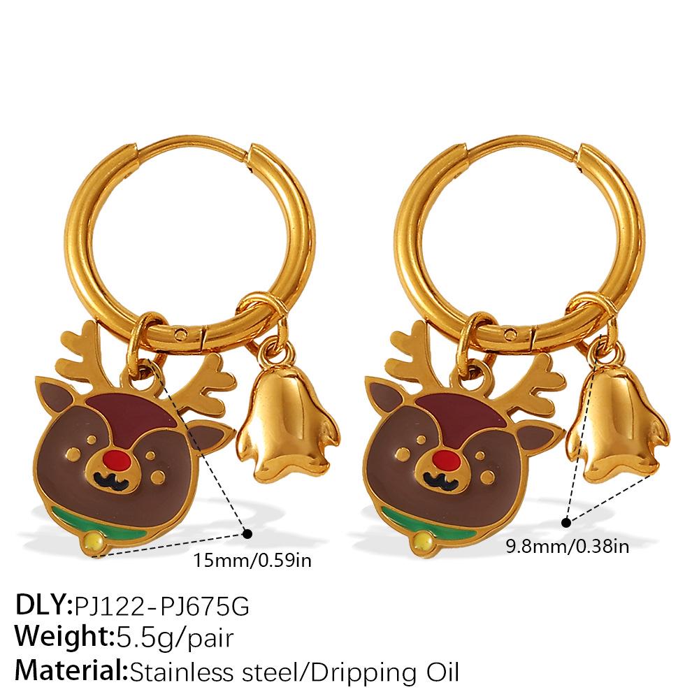 18K Gold Plated DIY Gingerbread Man Earrings - Festive Christmas Collection
