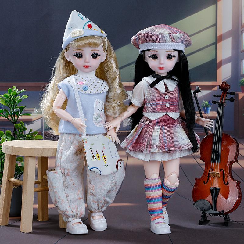 30Cm Bjd Dolls Princess Full Set 1/6 Anime Bjd With Clothes 23 Joint Movable Body Dress Up Doll House Set Birthday Gifts Toys