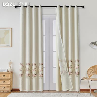 1 шт. LOZUJOJU 70-80% затемняющие бежевые удобные шторы и вышитые элегантные прозрачные шторы для спальни, гостиной, домашнего декора