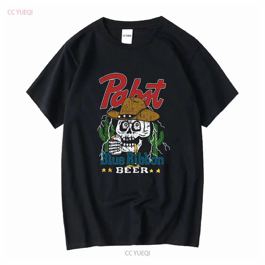 Pabst Blue Ribbon Beer T Shirt Adult Size Large Color Washed Black vintage Washed Breathable Comfortable Stretched Unisex